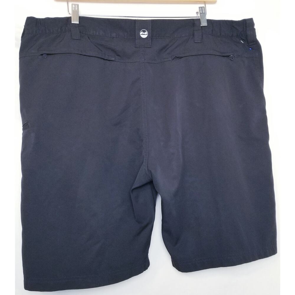 Mens Sz 44 WRANGLER Outdoor Performance Zip Cargo Shorts Elastic Waistband Black - Picture 3 of 8